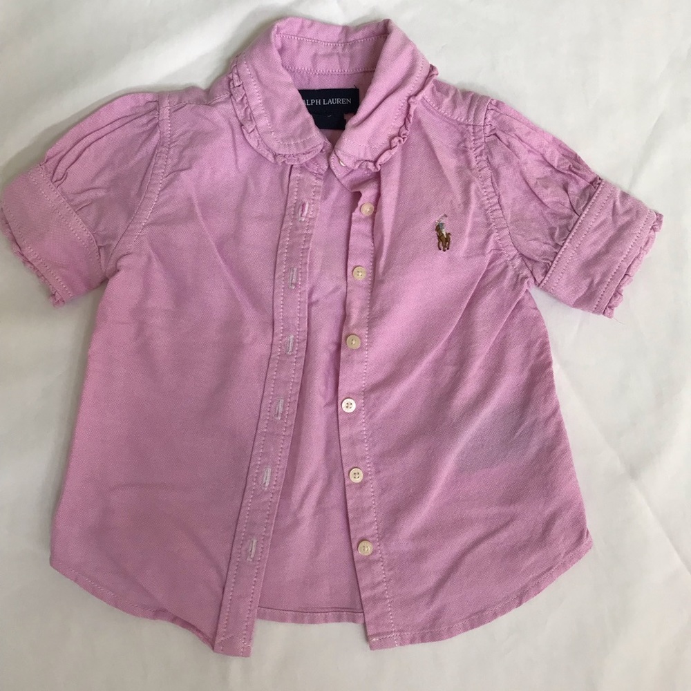 Pink Ralph Lauren Button Up Shirt- Size 2T